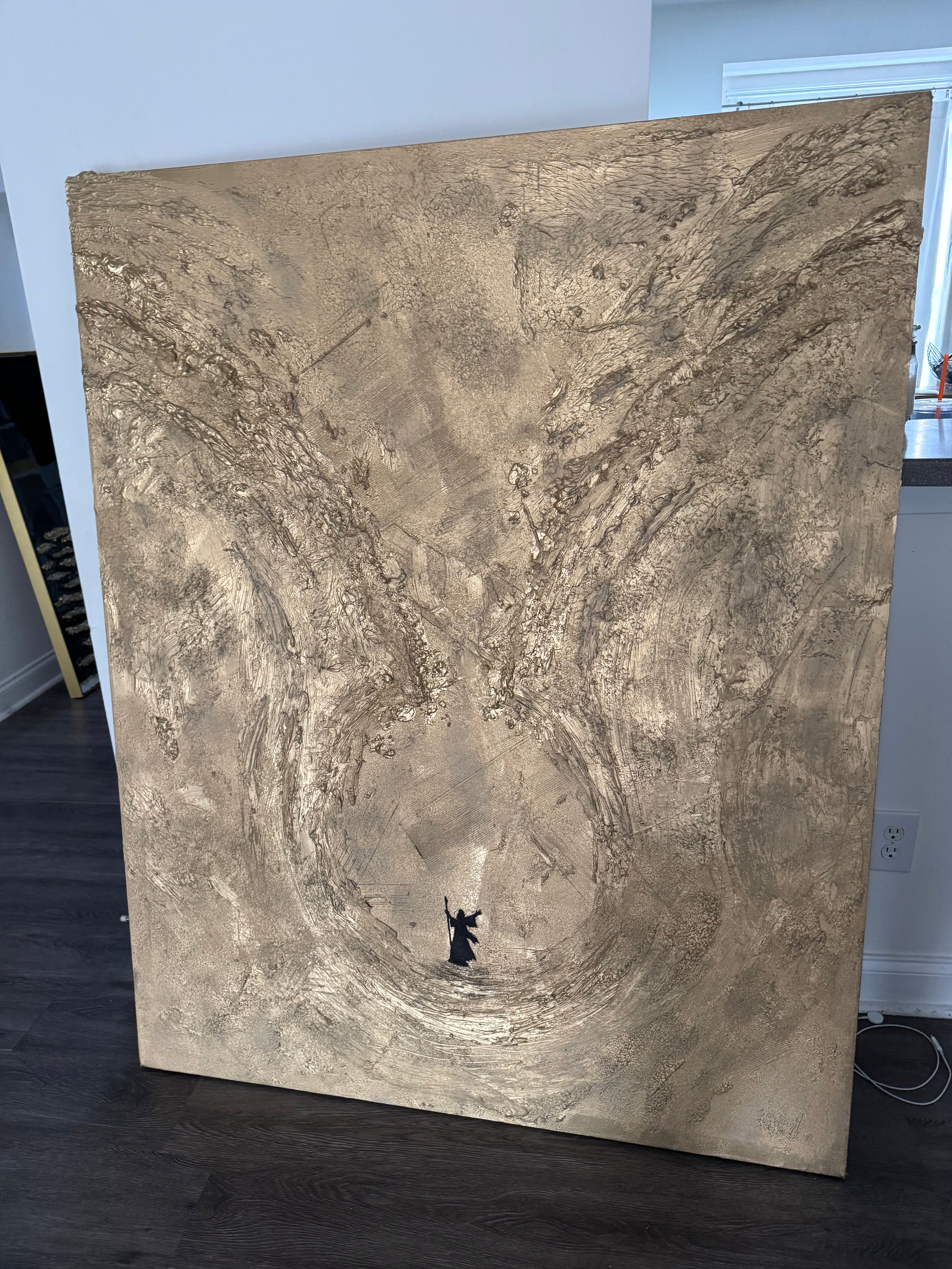 The Power in Me - Original Jesus-Inspired Modern Painting | 48x60 Luxury Modern Christian Faith Art