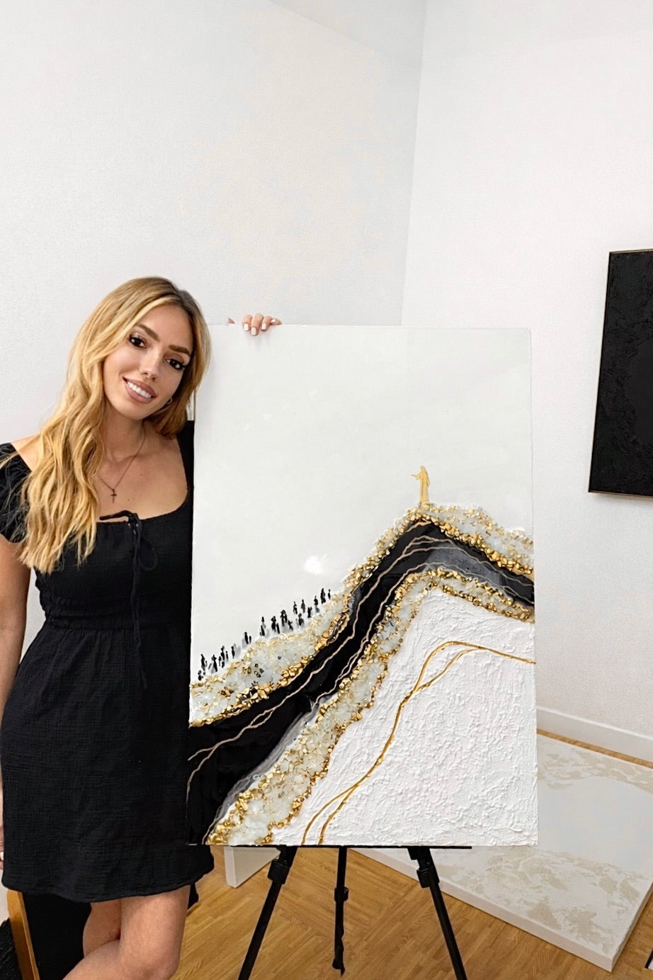 SOLD - Sermon on the Mount – Jesus-Inspired Christian Abstract Painting | Luxury Modern Art