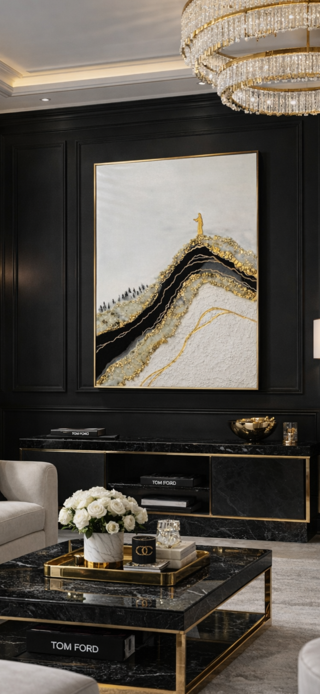 SOLD - Sermon on the Mount – Jesus-Inspired Christian Abstract Painting | Luxury Modern Art